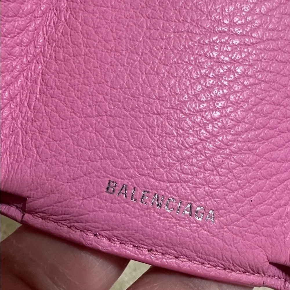Balenciaga Pink Tri-Fold Compact Wallet